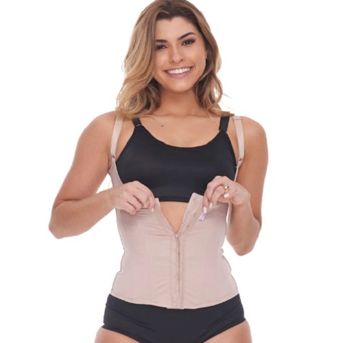 Corselet Modelador Nude Alta Compressão 8 Barbatanas Biobela 1646