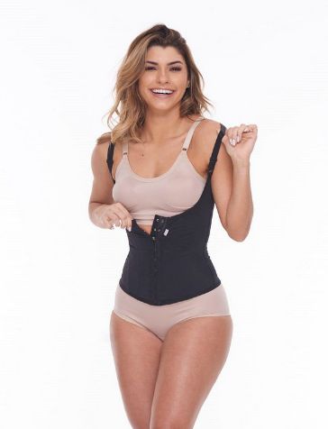 Corselet Modelador Preto Alta Compressão 8 Barbatanas Biobela 1646