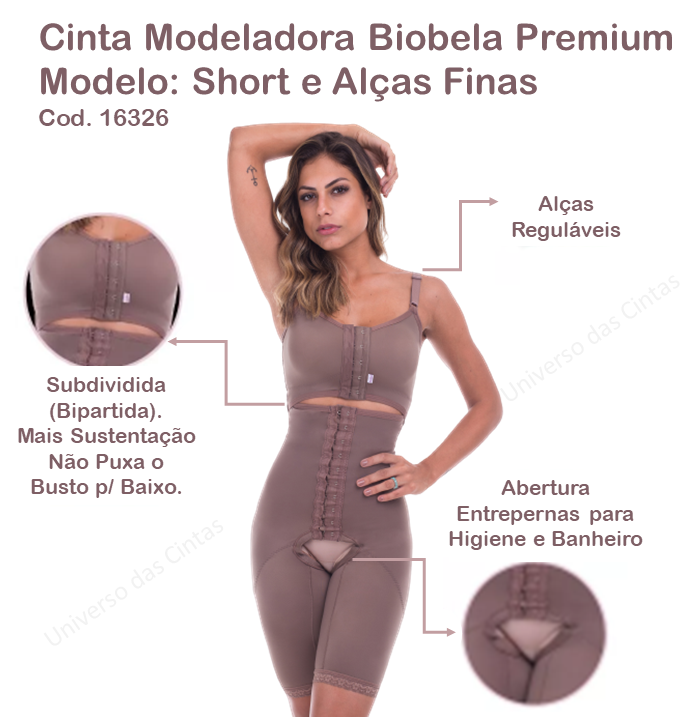 Cinta Modeladora Bipartida Short Cirúrgica Premium Biobela 16326