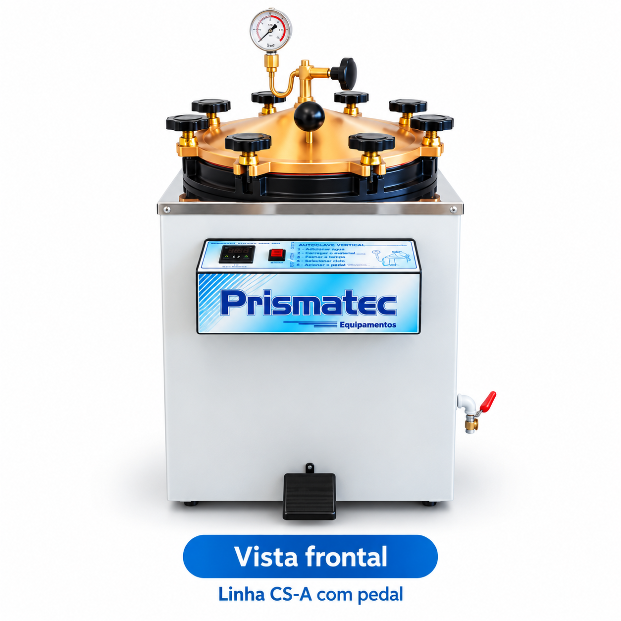 Tampa manômetro válvulas e sistema de fechamento Autoclave Prismatec CS-A