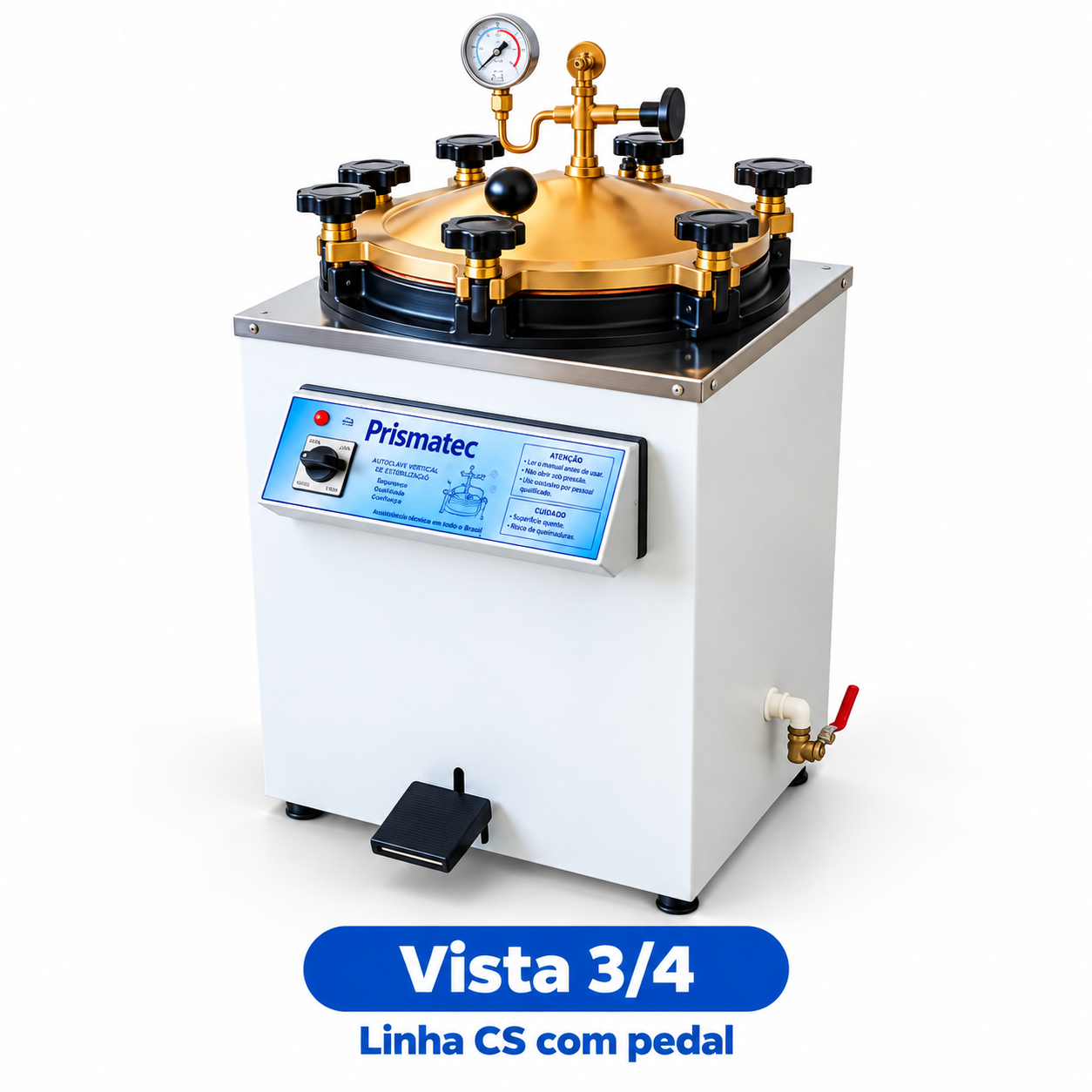 Pedal de acionamento para elevação da tampa Autoclave Prismatec CS