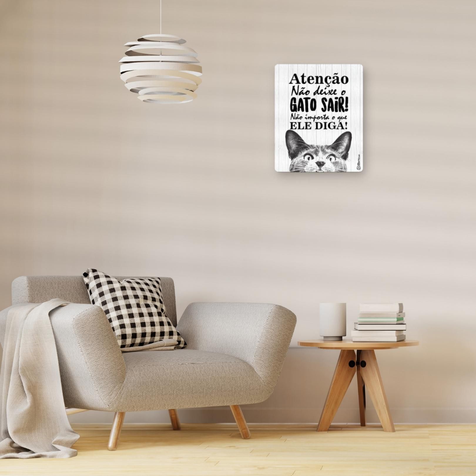 Placa Decorativa - Não Deixe o Gato Sair