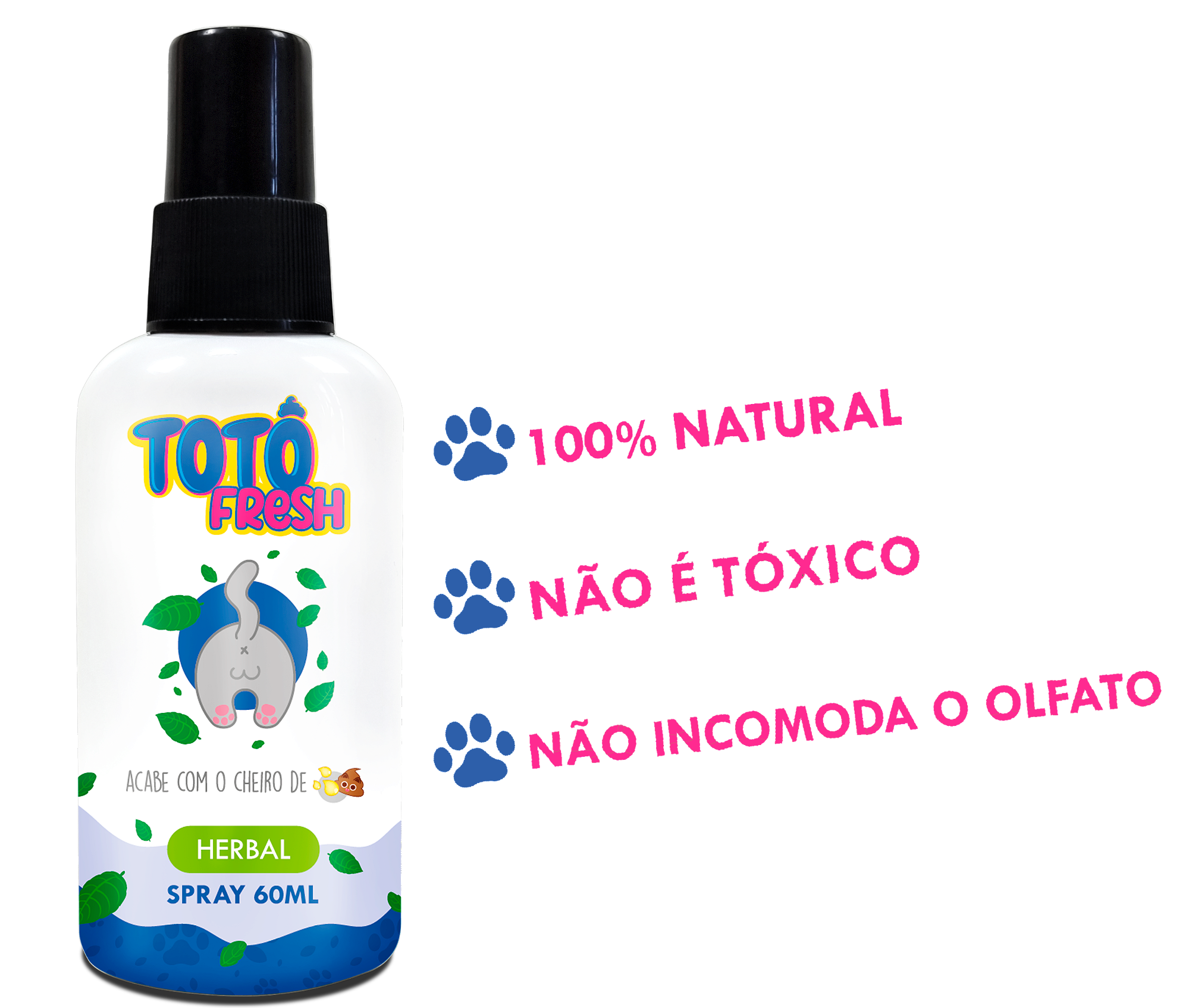 Totô Fresh 60ml - Neutralizador de Mau Cheiro (Herbal)