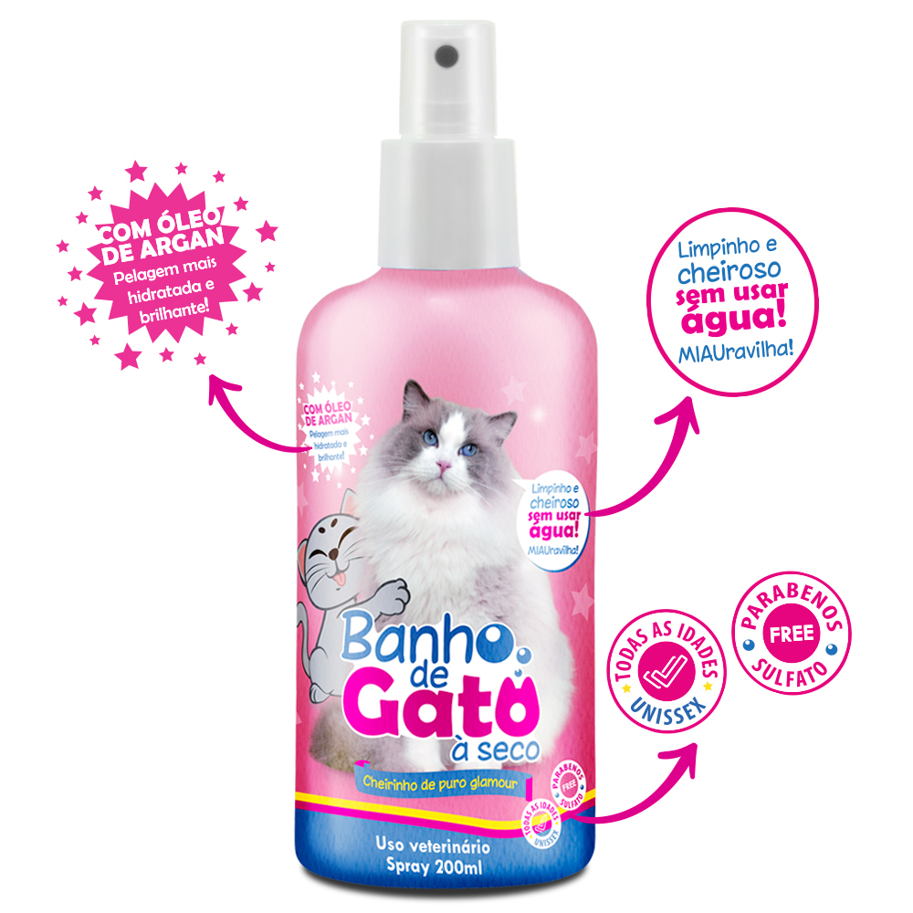 Banho de Gato a Seco 200 ml - Cheirinho de Puro Glamour