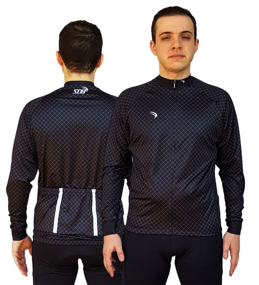CAMISA CICLISMO MASCULINA FLANELADA SÓDBIKE, PROTEÇÃO SOLAR 20, ZIPER FULL