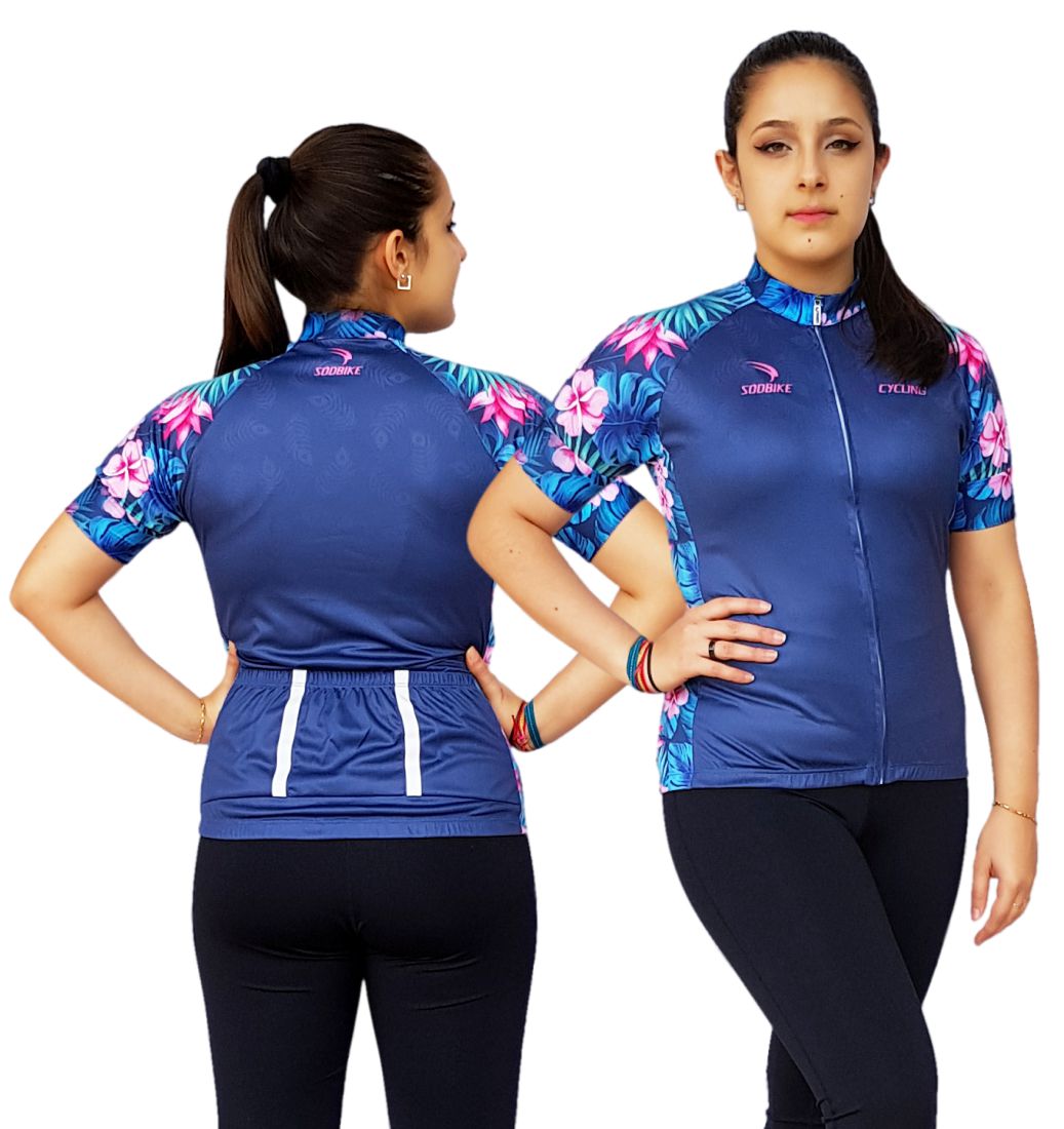 CAMISA CICLISMO FEMININA SÓDBIKE, PROTEÇÃO SOLAR 20, ZIPER FULL
