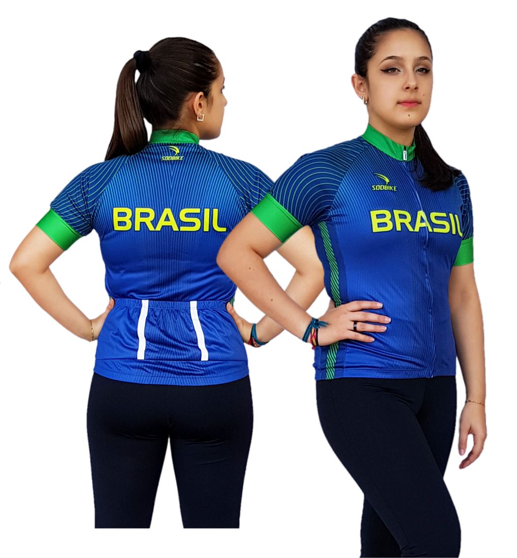 CAMISA CICLISMO FEMININA OLIMPICA SÓDBIKE, PROTEÇÃO SOLAR 20, ZIPER FULL