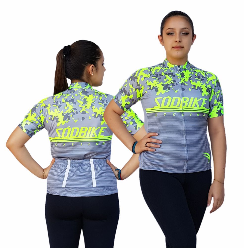 CAMISA CICLISMO FEMININA SÓDBIKE, PROTEÇÃO SOLAR 20, ZIPER FULL