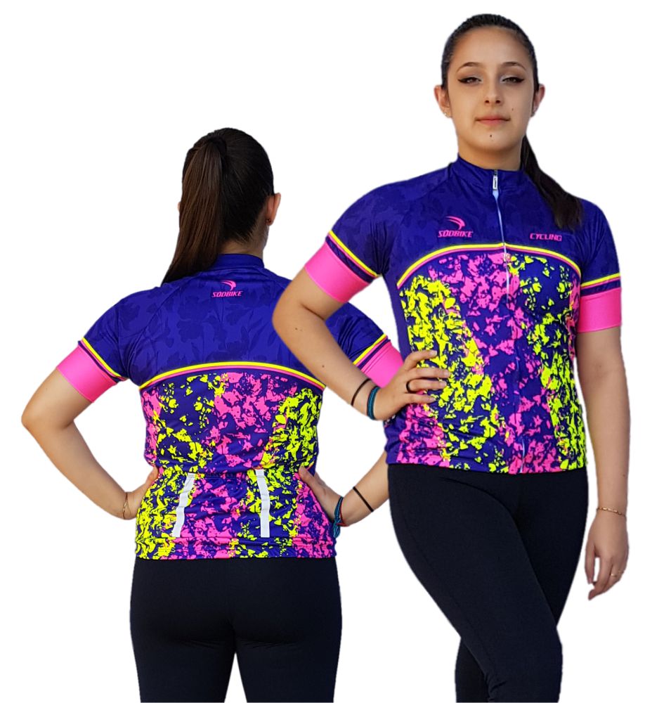 CAMISA CICLISMO FEMININA SÓDBIKE, PROTEÇÃO SOLAR 20, ZIPER FULL