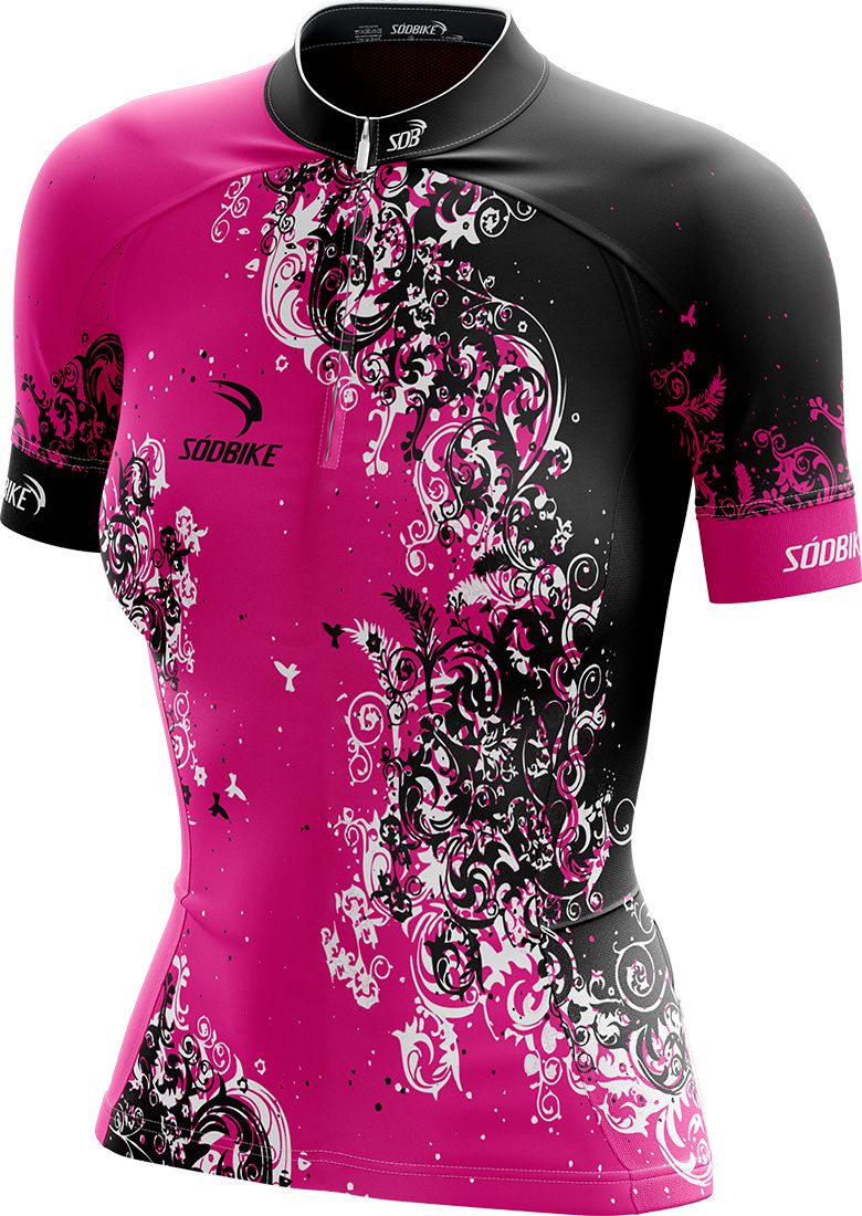 CAMISA CICLISMO FEMININA SÓDBIKE, PROTEÇÃO SOLAR 20, ZIPER CURTO