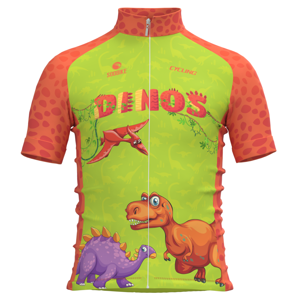 CAMISA CICLISMO INFANTIL SÓDBIKE, PROTEÇÃO SOLAR 20, ZIPER FULL, DINO