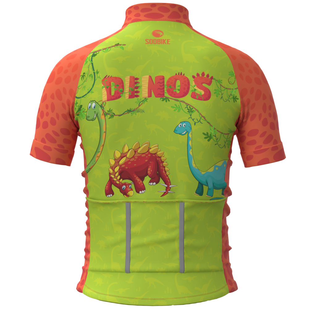 CAMISA CICLISMO INFANTIL SÓDBIKE, PROTEÇÃO SOLAR 20, ZIPER FULL, DINO