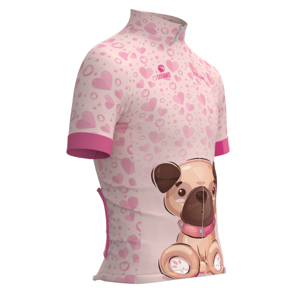 CAMISA CICLISMO INFANTIL SÓDBIKE, PROTEÇÃO SOLAR 20, ZIPER FULL, CACHORRO