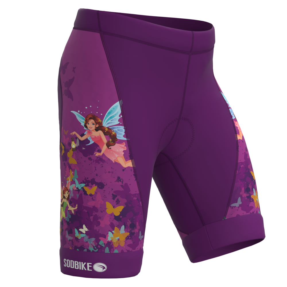 BERMUDA CICLISMO INFANTIL SÓDBIKE, PROTEÇÃO SOLAR 30, FORRO GEL E ESPUMA MISTO, FADA