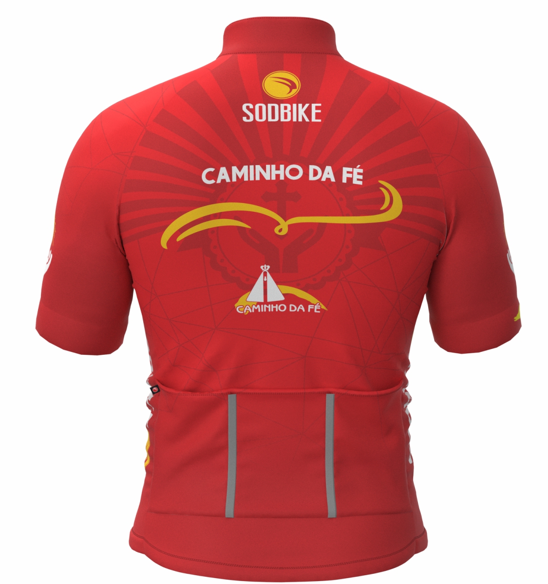 CAMISA CICLISMO MASCULINA SÓDBIKE DRY, PROTEÇÃO SOLAR 20, ZIPER FULL, CAMINHO DA FÉ