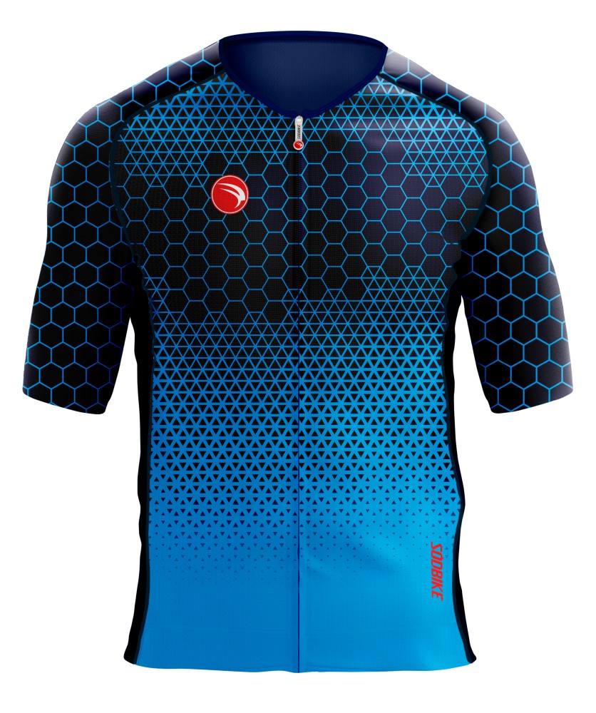 CAMISA CICLISMO UNISSEX ELITE SÓDBIKE, PROTEÇÃO SOLAR 50, ZIPER FULL