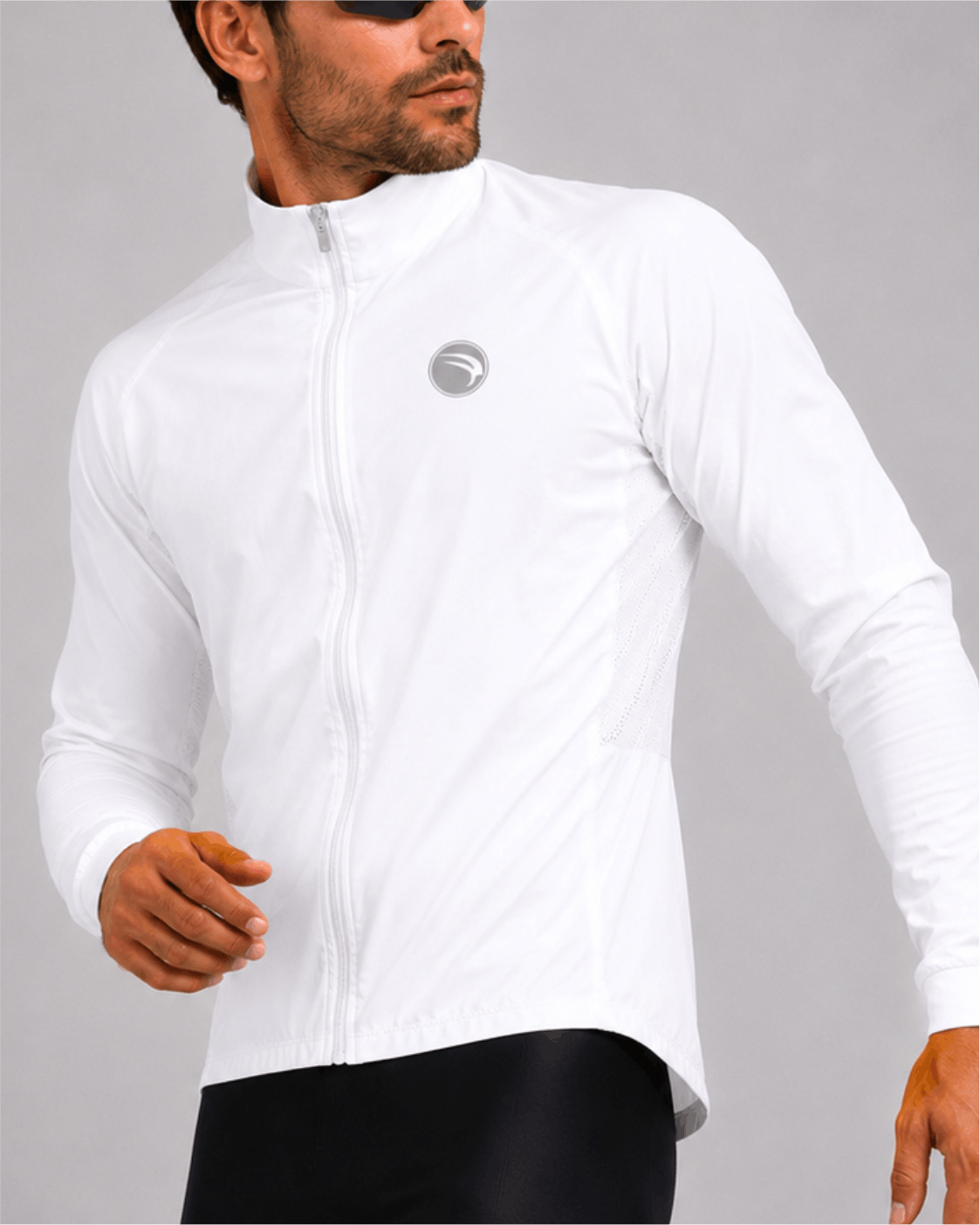 CORTA VENTO CICLISMO MASCULINA SÓDBIKE, 3 BOLSOS, ZIPER FULL, BRANCO
