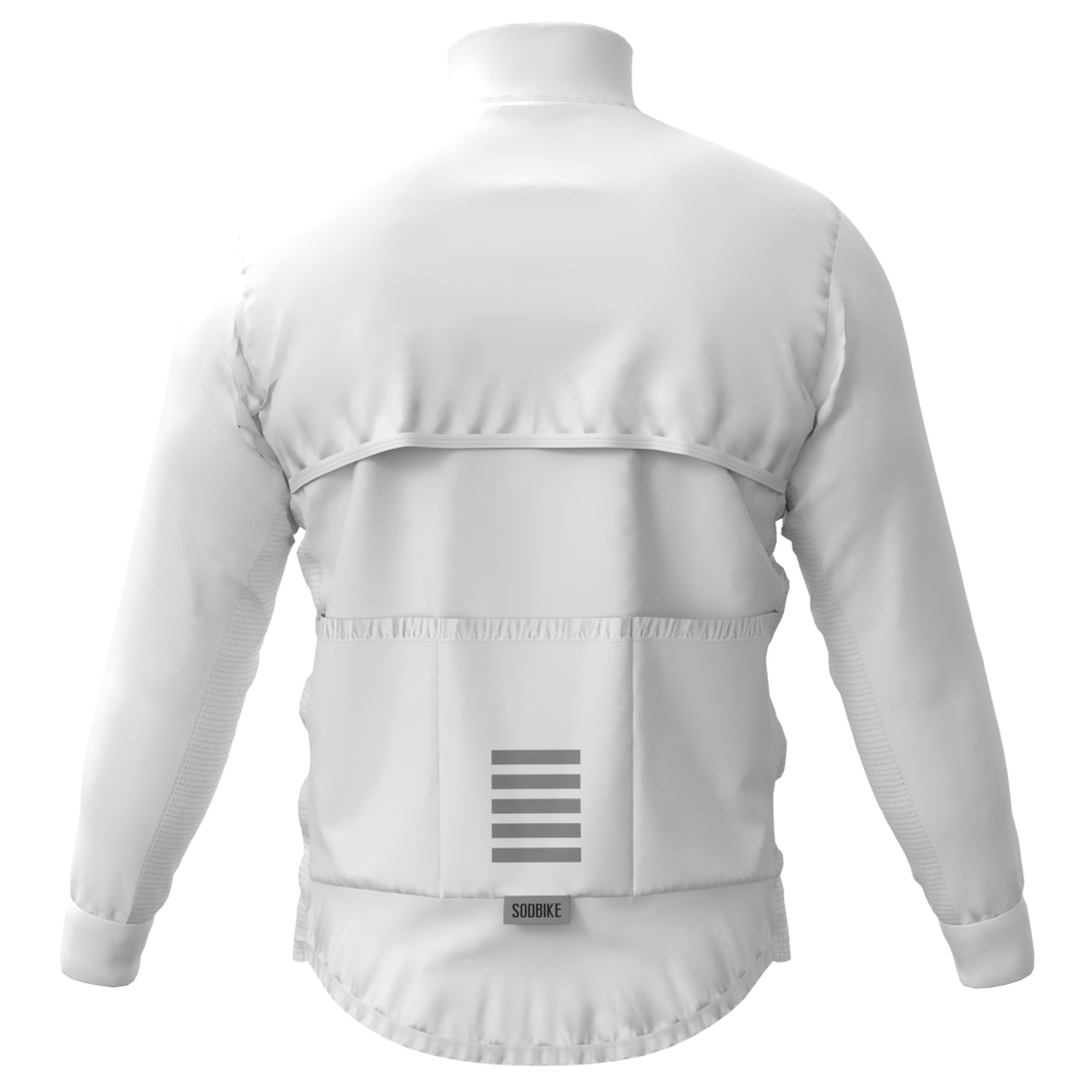 CORTA VENTO CICLISMO MASCULINA SÓDBIKE, 3 BOLSOS, ZIPER FULL, BRANCO