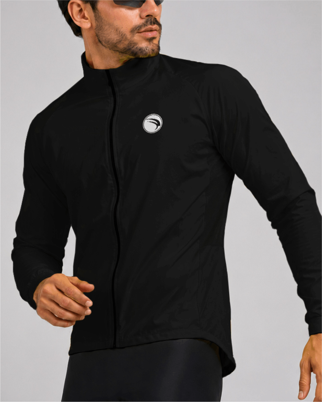 CORTA VENTO CICLISMO MASCULINA SÓDBIKE, 3 BOLSOS, ZIPER FULL, PRETO