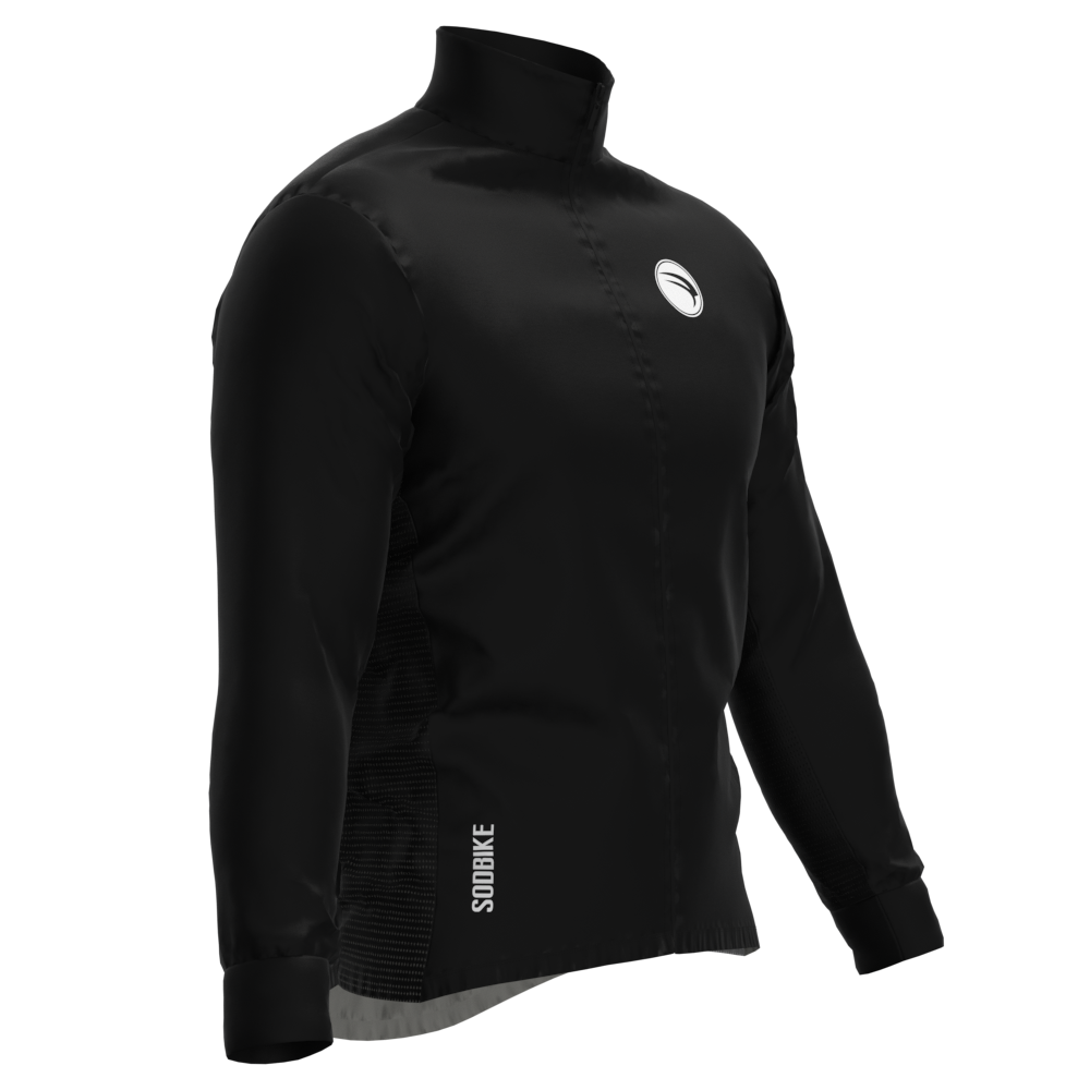 CORTA VENTO CICLISMO MASCULINA SÓDBIKE, 3 BOLSOS, ZIPER FULL, PRETO