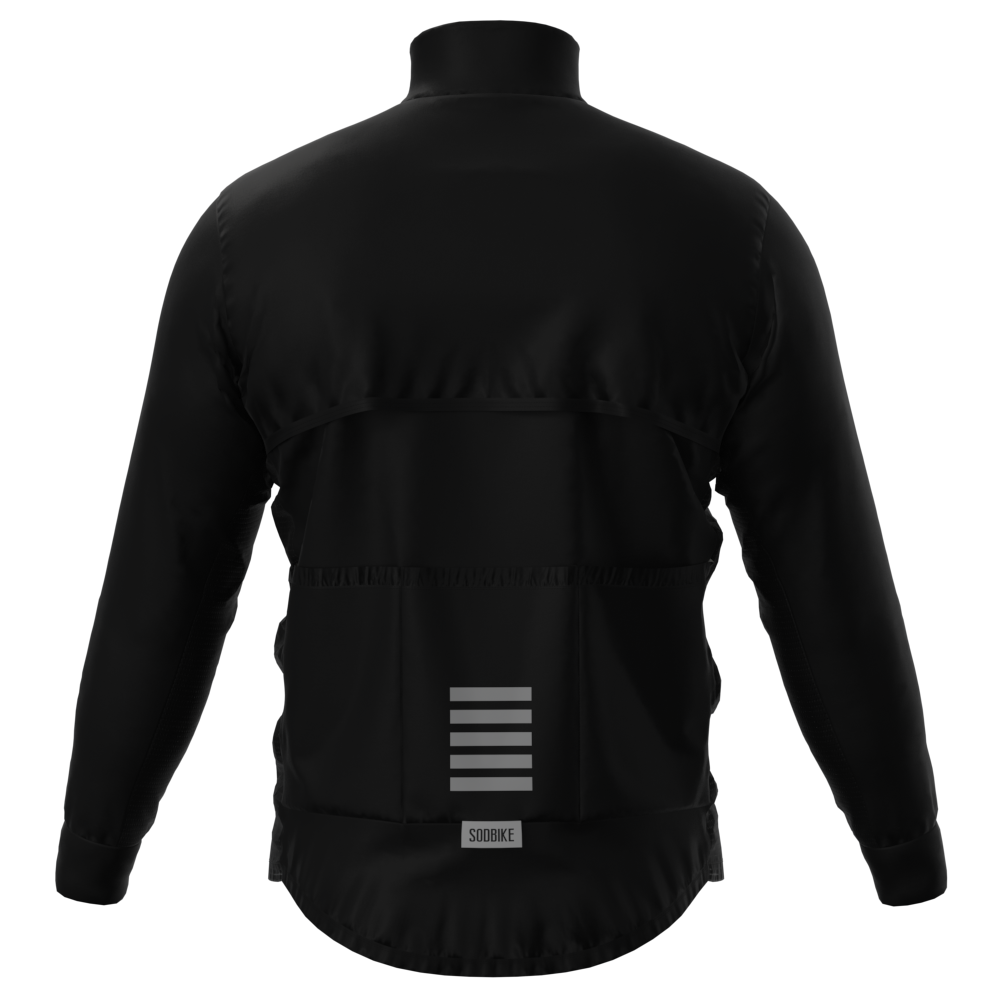 CORTA VENTO CICLISMO MASCULINA SÓDBIKE, 3 BOLSOS, ZIPER FULL, PRETO