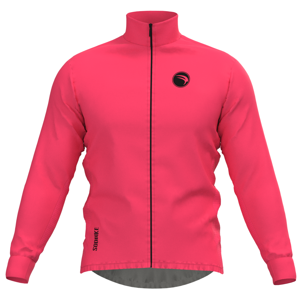 CORTA VENTO CICLISMO FEMININO SÓDBIKE, 3 BOLSOS, ZIPER FULL, PINK FLUOR