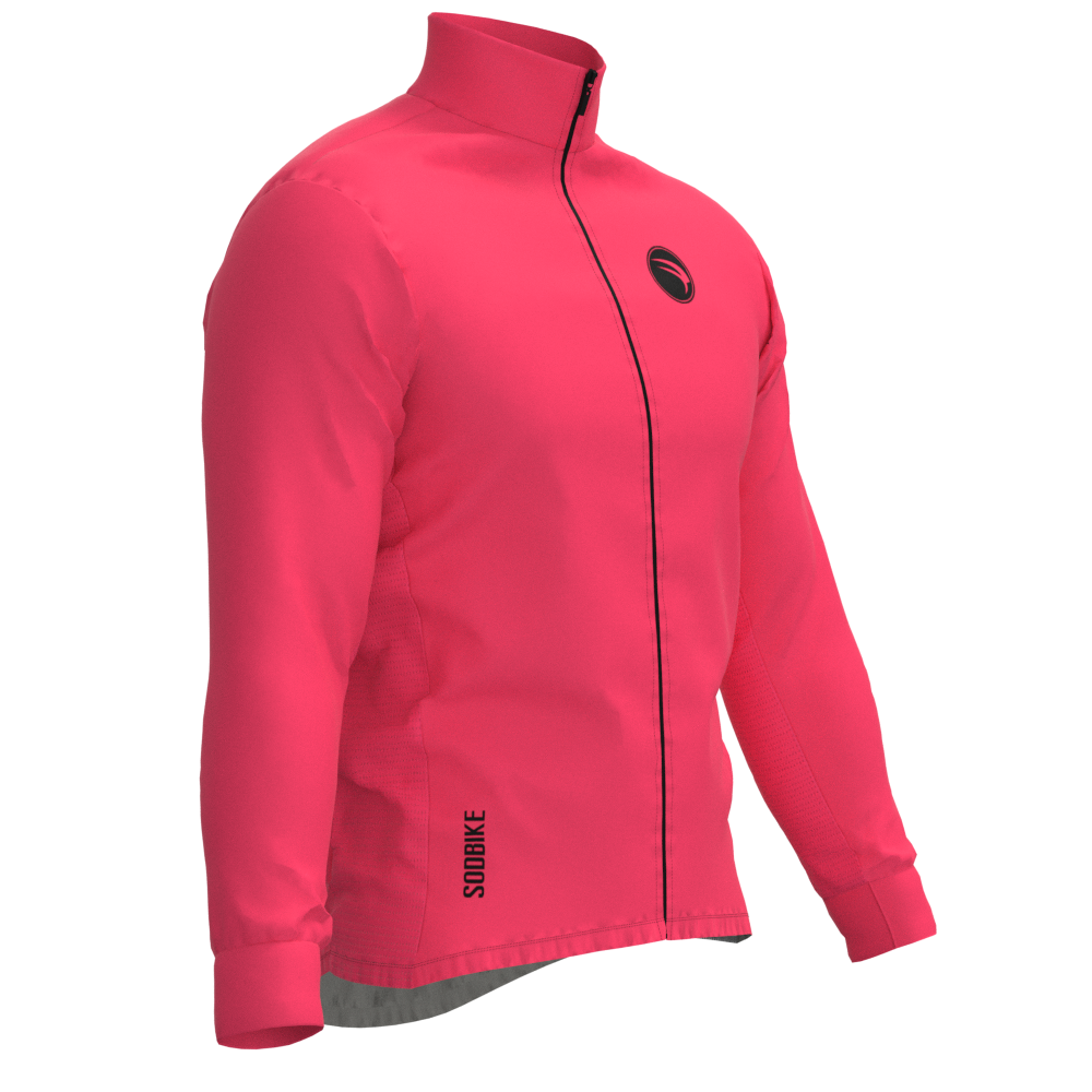 CORTA VENTO CICLISMO FEMININO SÓDBIKE, 3 BOLSOS, ZIPER FULL, PINK FLUOR