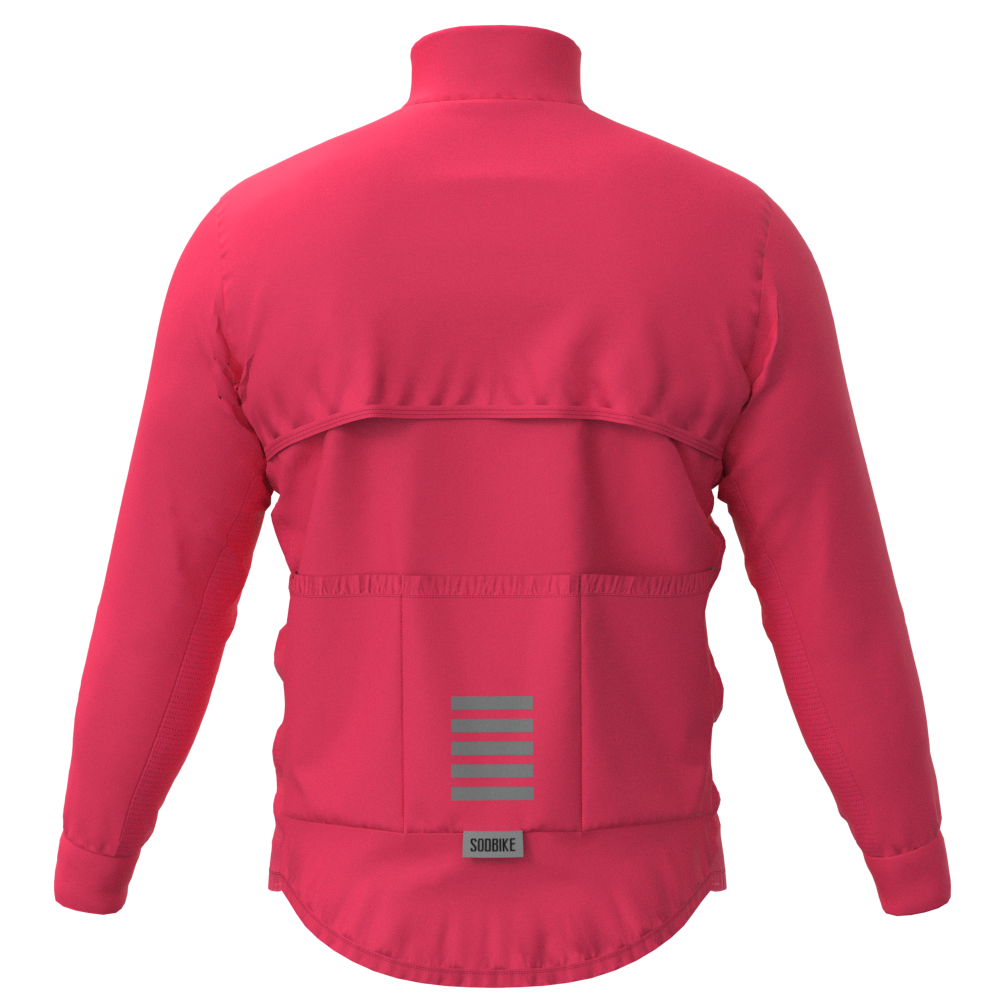CORTA VENTO CICLISMO FEMININO SÓDBIKE, 3 BOLSOS, ZIPER FULL, PINK FLUOR