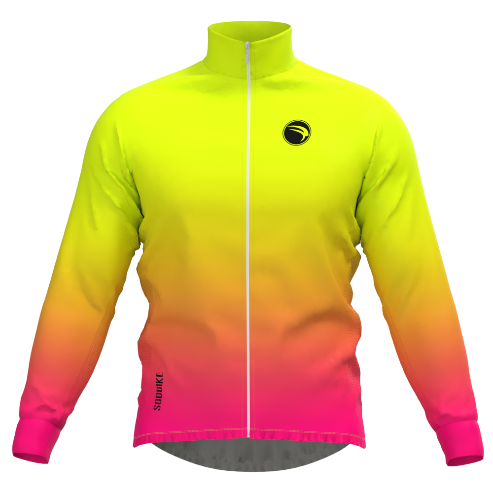 CORTA VENTO CICLISMO FEMININO SÓDBIKE, 3 BOLSOS, ZIPER FULL, DEGRADÊ