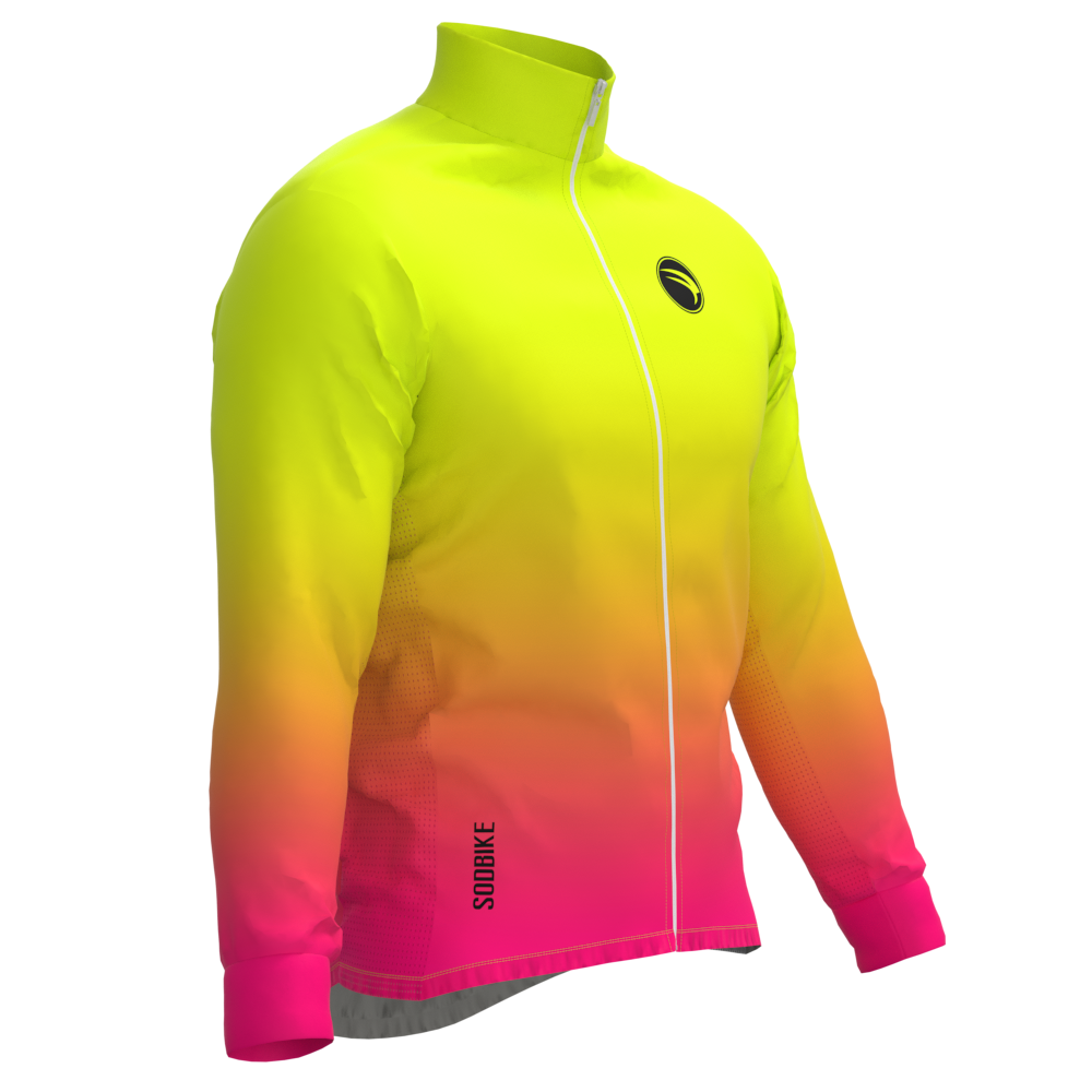 CORTA VENTO CICLISMO FEMININO SÓDBIKE, 3 BOLSOS, ZIPER FULL, DEGRADÊ