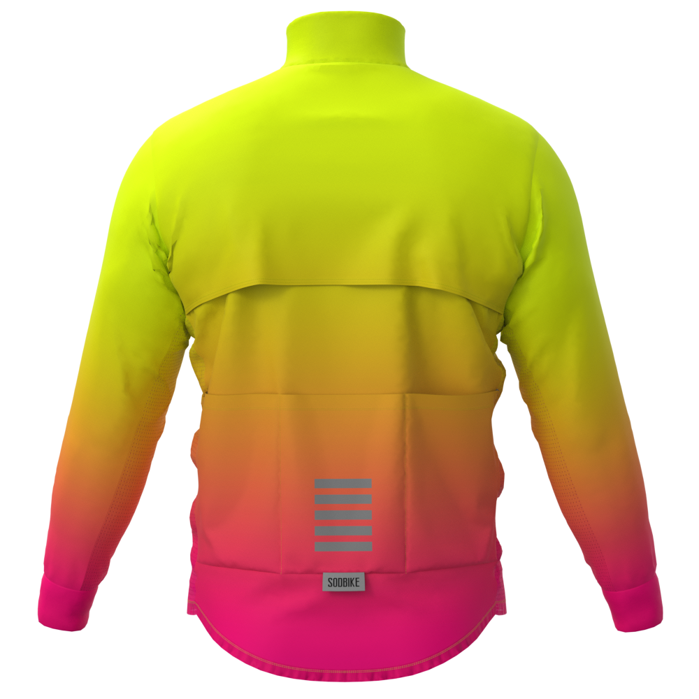 CORTA VENTO CICLISMO FEMININO SÓDBIKE, 3 BOLSOS, ZIPER FULL, DEGRADÊ