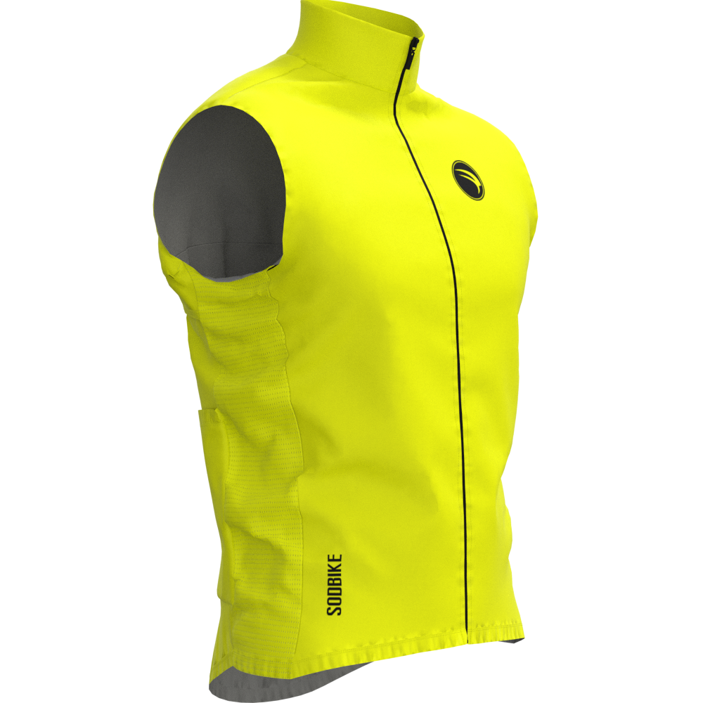 COLETE CORTA VENTO CICLISMO SÓDBIKE, 3 BOLSOS, ZIPER FULL