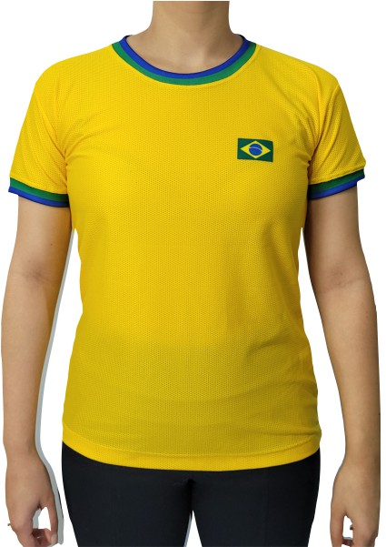 CAMISETA FEMININA BRASIL DRY CASUAL