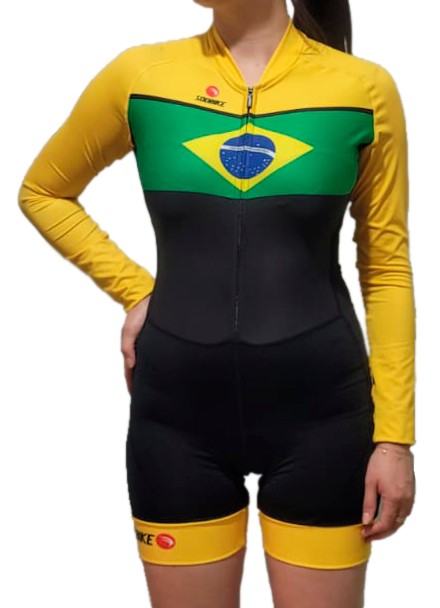 MACAQUINHO CICLISMO FEMININO SÓDBIKE, MANGA LONGA, BRASIL