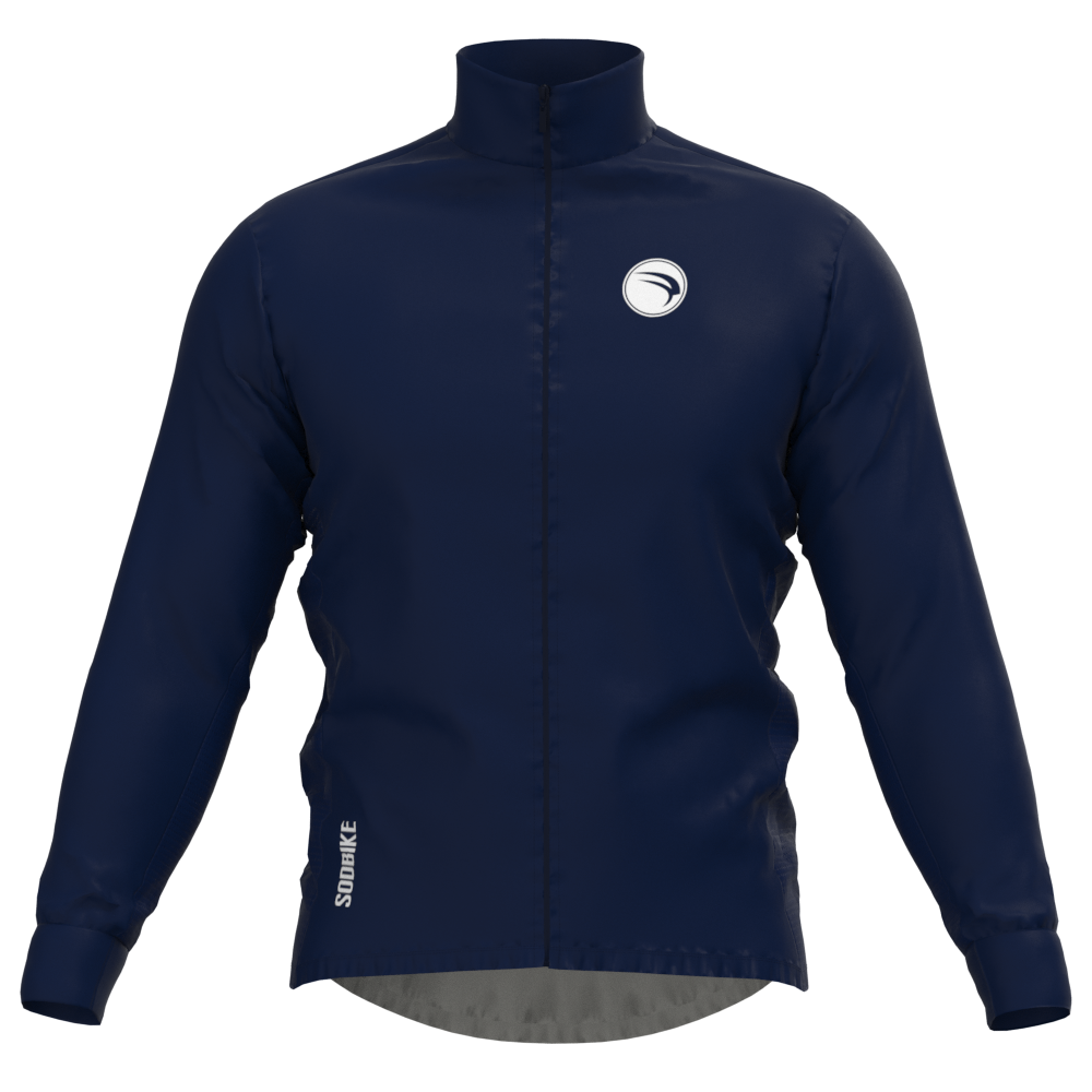 CORTA VENTO CICLISMO FEMININO SÓDBIKE, 3 BOLSOS, ZIPER FULL, AZUL MARINHO