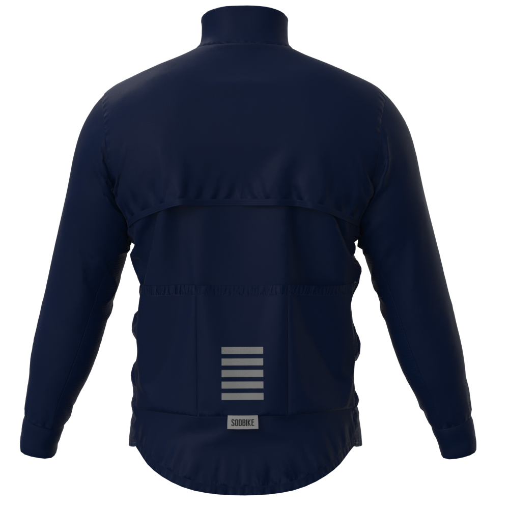 CORTA VENTO CICLISMO MASCULINO SÓDBIKE, 3 BOLSOS, ZIPER FULL, AZUL MARINHO