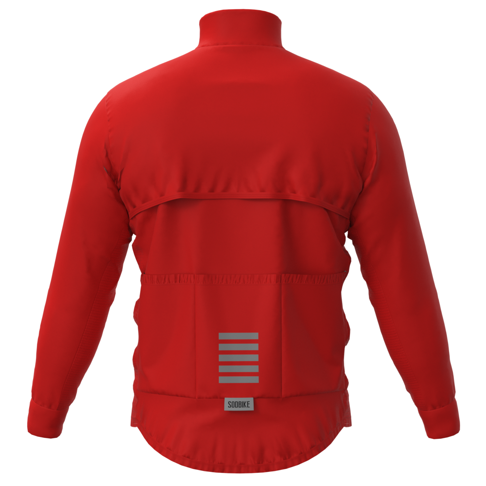 CORTA VENTO CICLISMO MASCULINO SÓDBIKE, 3 BOLSOS, ZIPER FULL, VERMELHO