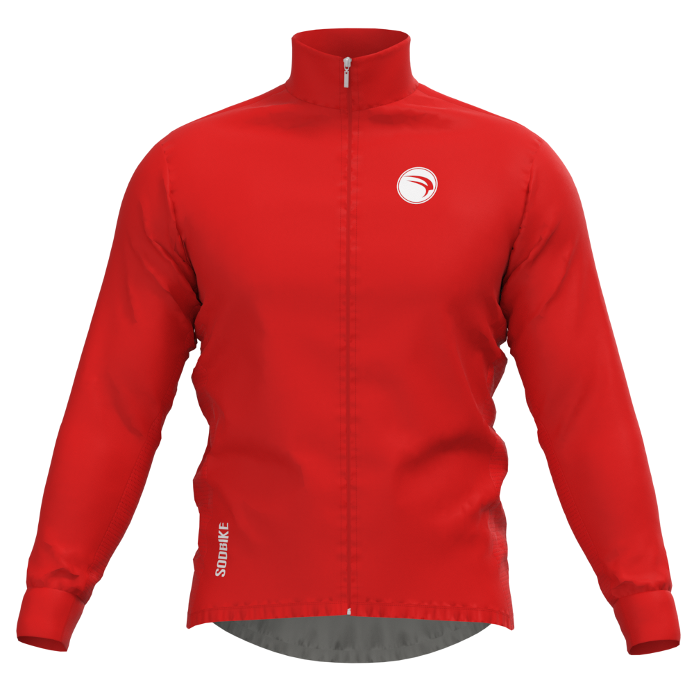 CORTA VENTO CICLISMO FEMININO SÓDBIKE, 3 BOLSOS, ZIPER FULL, VERMELHO