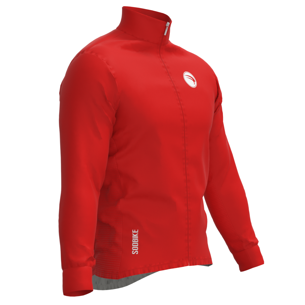 CORTA VENTO CICLISMO FEMININO SÓDBIKE, 3 BOLSOS, ZIPER FULL, VERMELHO