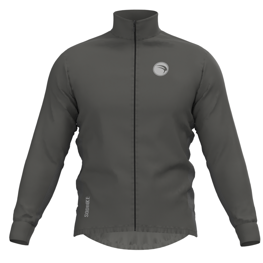 CORTA VENTO CICLISMO MASCULINO SÓDBIKE, 3 BOLSOS, ZIPER FULL, Cinza