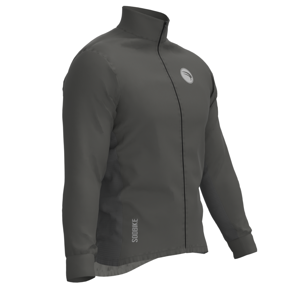 CORTA VENTO CICLISMO MASCULINO SÓDBIKE, 3 BOLSOS, ZIPER FULL, Cinza