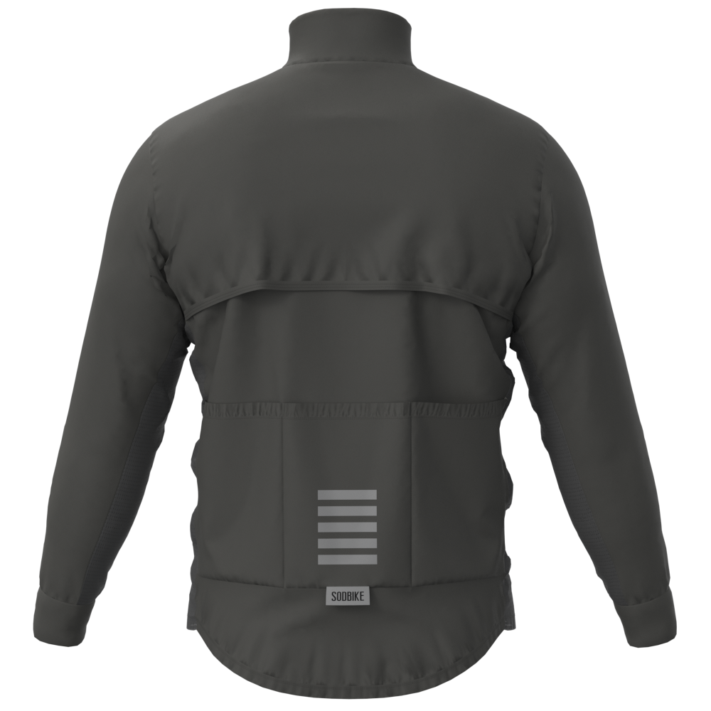 CORTA VENTO CICLISMO MASCULINO SÓDBIKE, 3 BOLSOS, ZIPER FULL, Cinza
