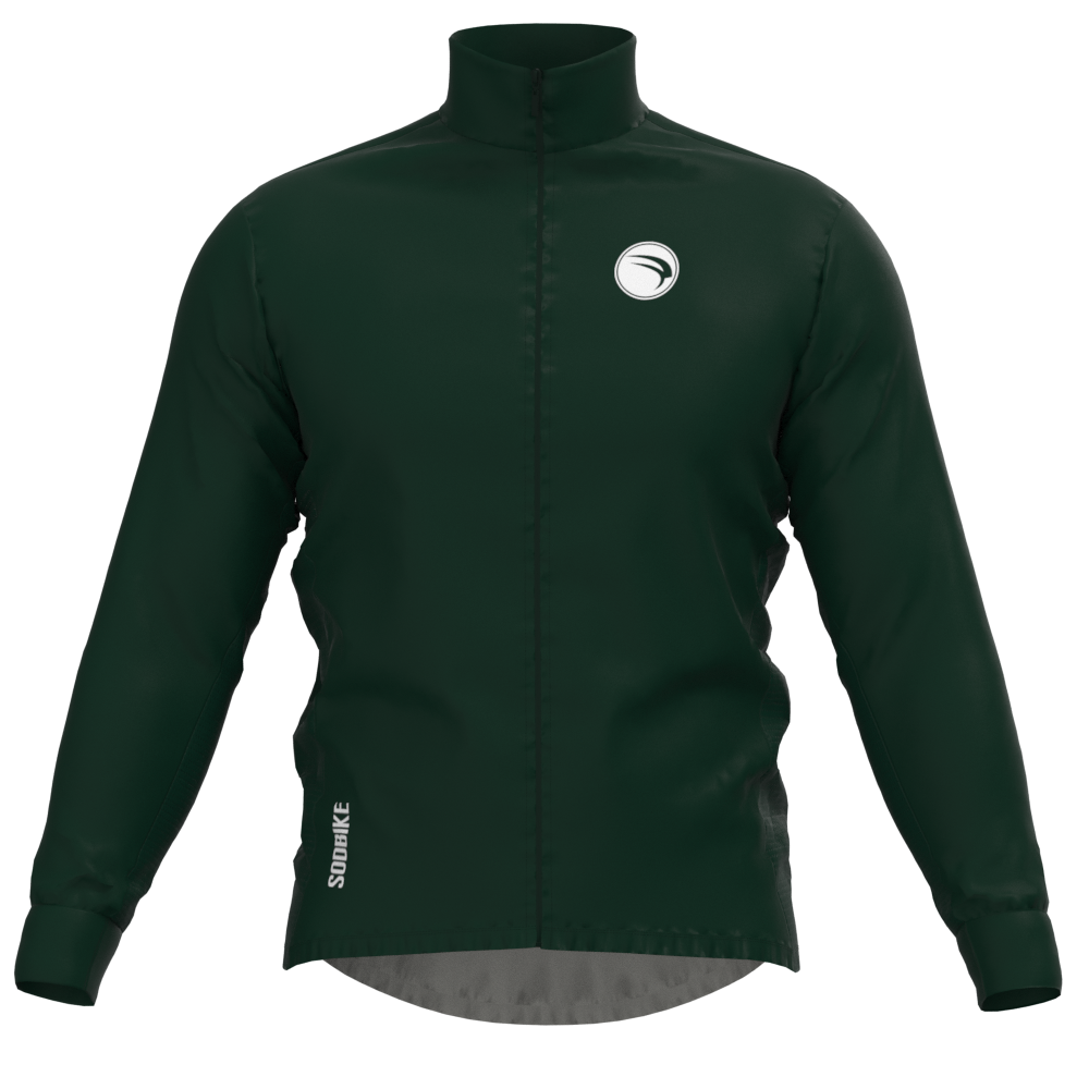 CORTA VENTO CICLISMO MASCULINO SÓDBIKE, 3 BOLSOS, ZIPER FULL, VERDE BANDEIRA