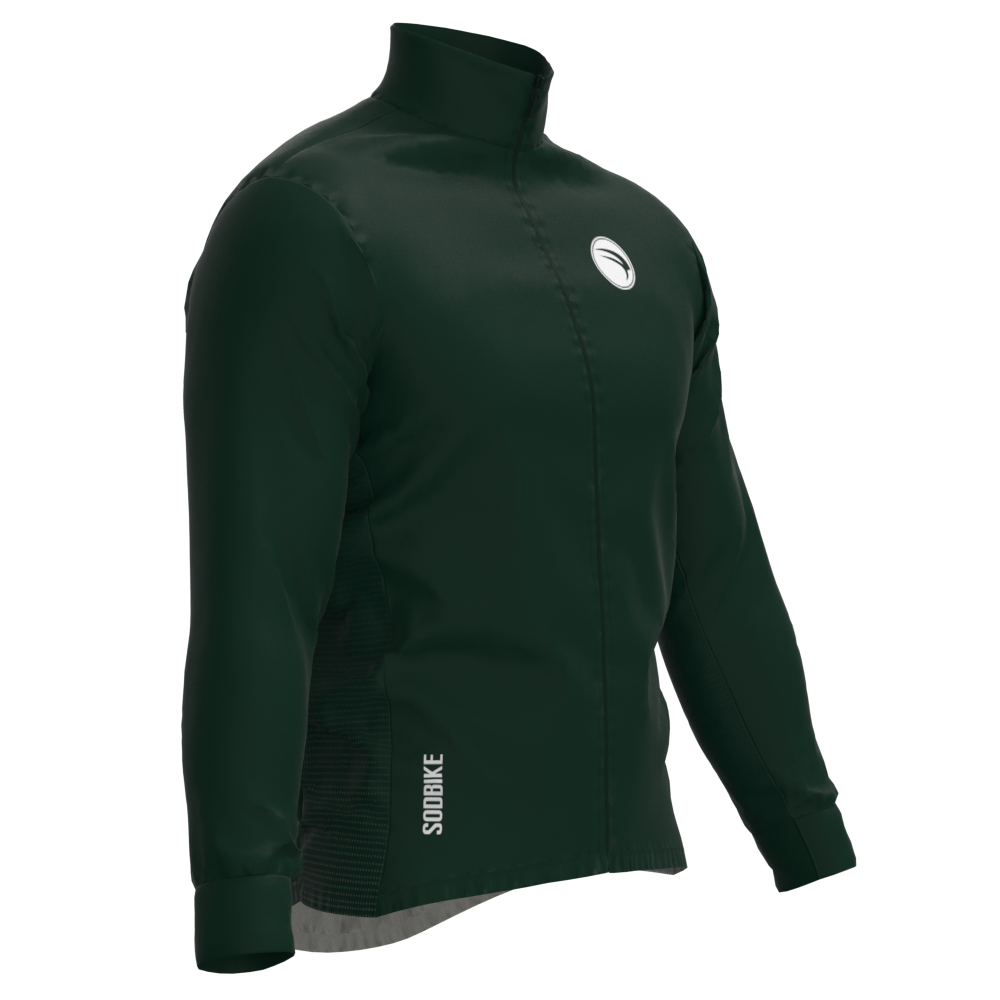 CORTA VENTO CICLISMO MASCULINO SÓDBIKE, 3 BOLSOS, ZIPER FULL, VERDE BANDEIRA