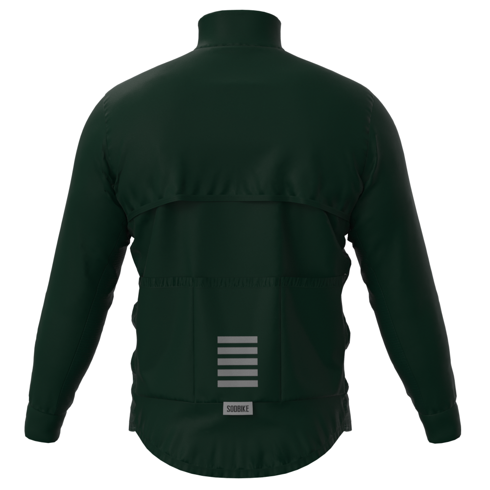 CORTA VENTO CICLISMO MASCULINO SÓDBIKE, 3 BOLSOS, ZIPER FULL, VERDE BANDEIRA