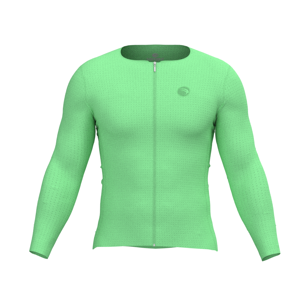 Camisa Ciclismo Confort Aero Verde Manga Longa