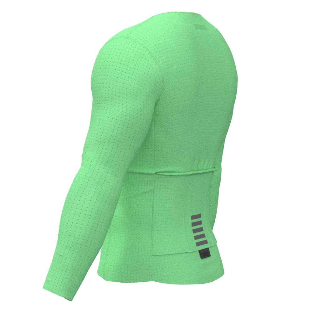 Camisa Ciclismo Confort Aero Verde Manga Longa