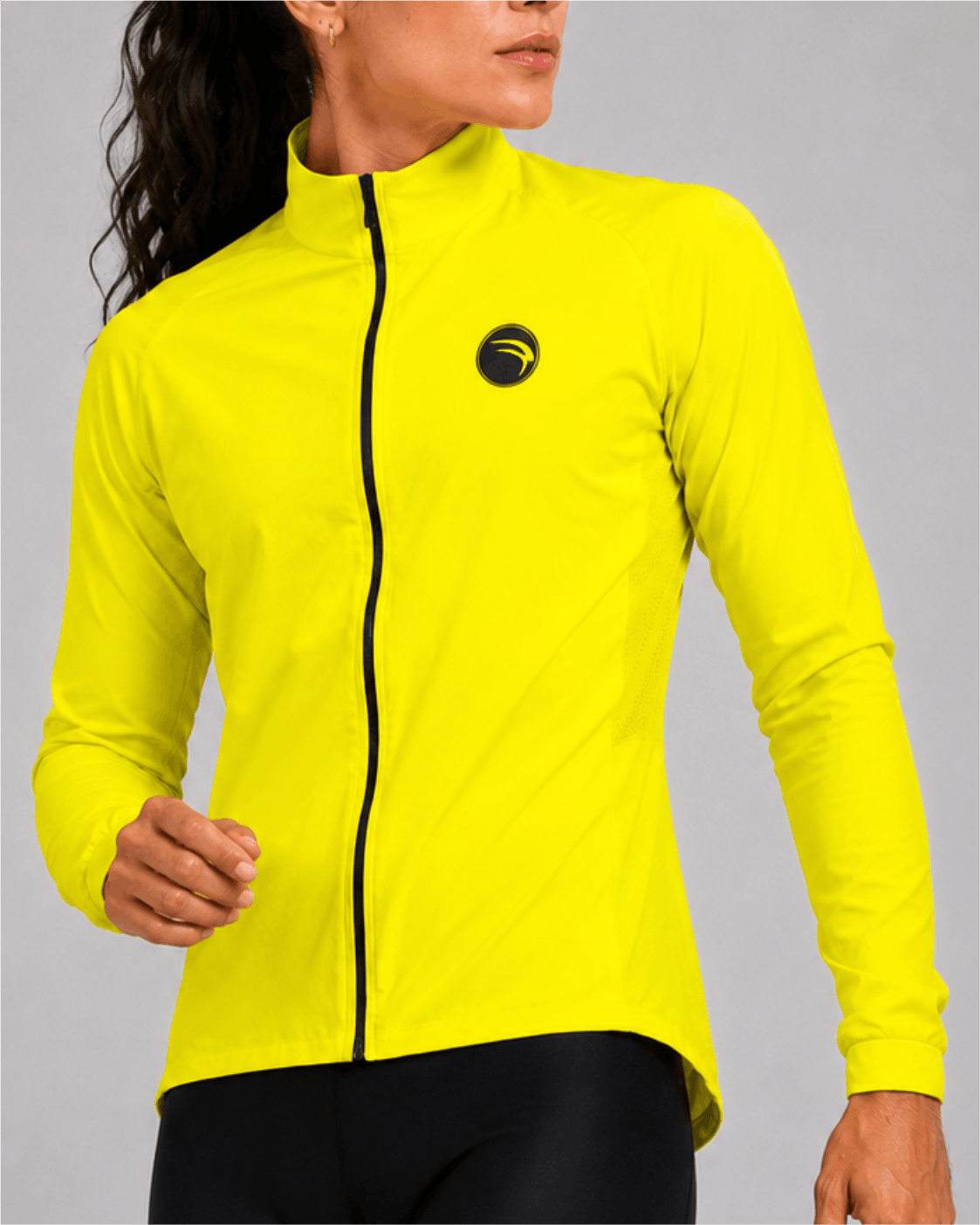 CORTA VENTO CICLISMO FEMININO SÓDBIKE, 3 BOLSOS, ZIPER FULL, AMARELO FLUOR