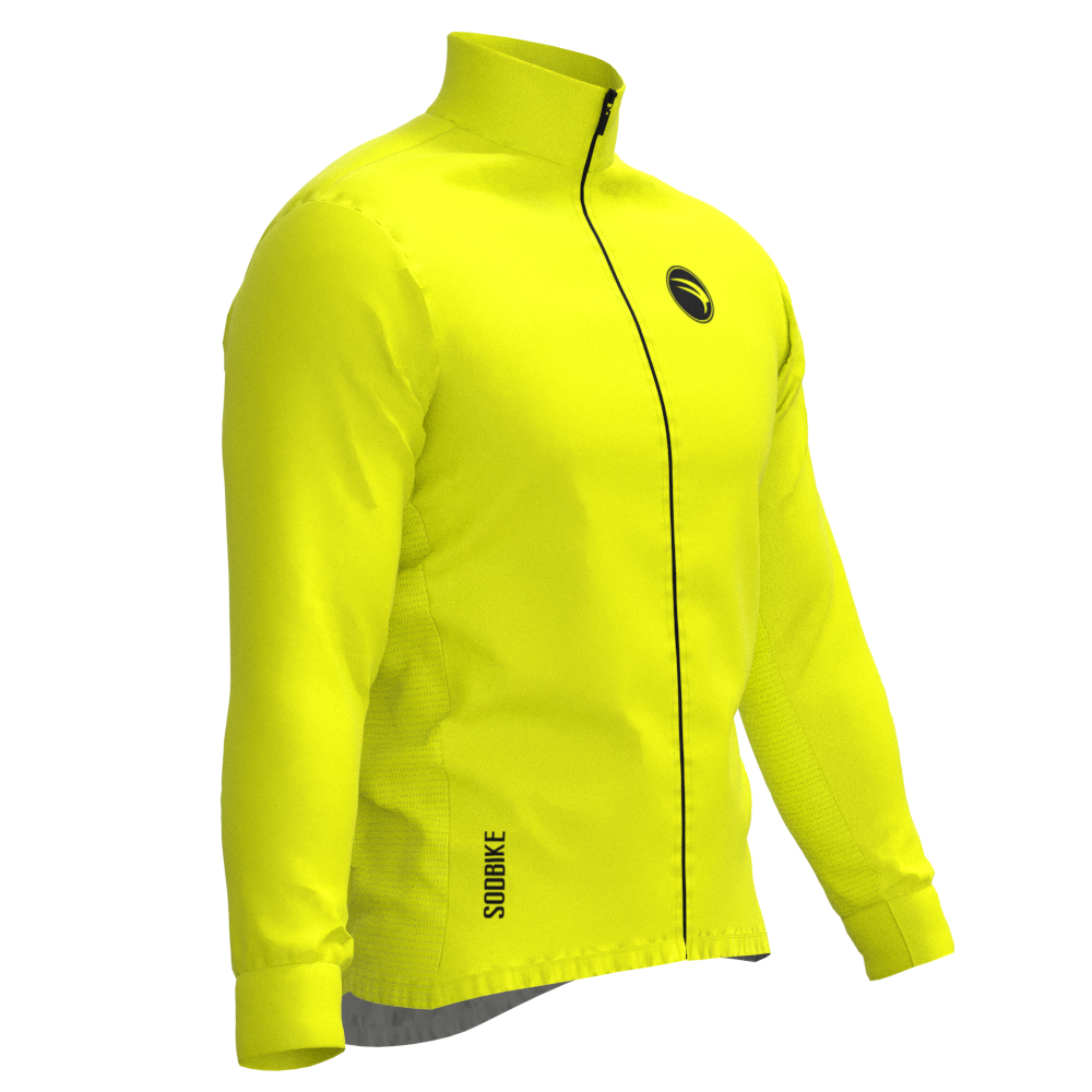 CORTA VENTO CICLISMO FEMININO SÓDBIKE, 3 BOLSOS, ZIPER FULL, AMARELO FLUOR