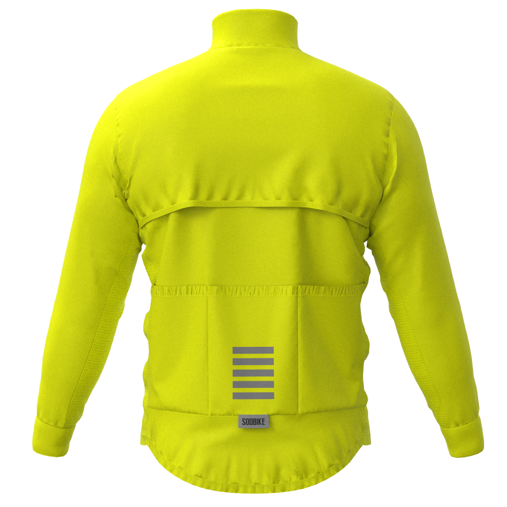 CORTA VENTO CICLISMO FEMININO SÓDBIKE, 3 BOLSOS, ZIPER FULL, AMARELO FLUOR
